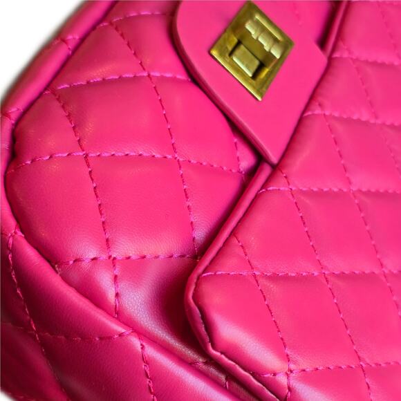 Hot Pink NWT Classic Mini Flap Cross Body Bag - Picture 5 of 12